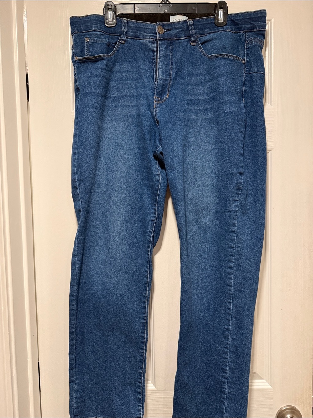 Angels Straight-Leg Jeans in Medium Blue